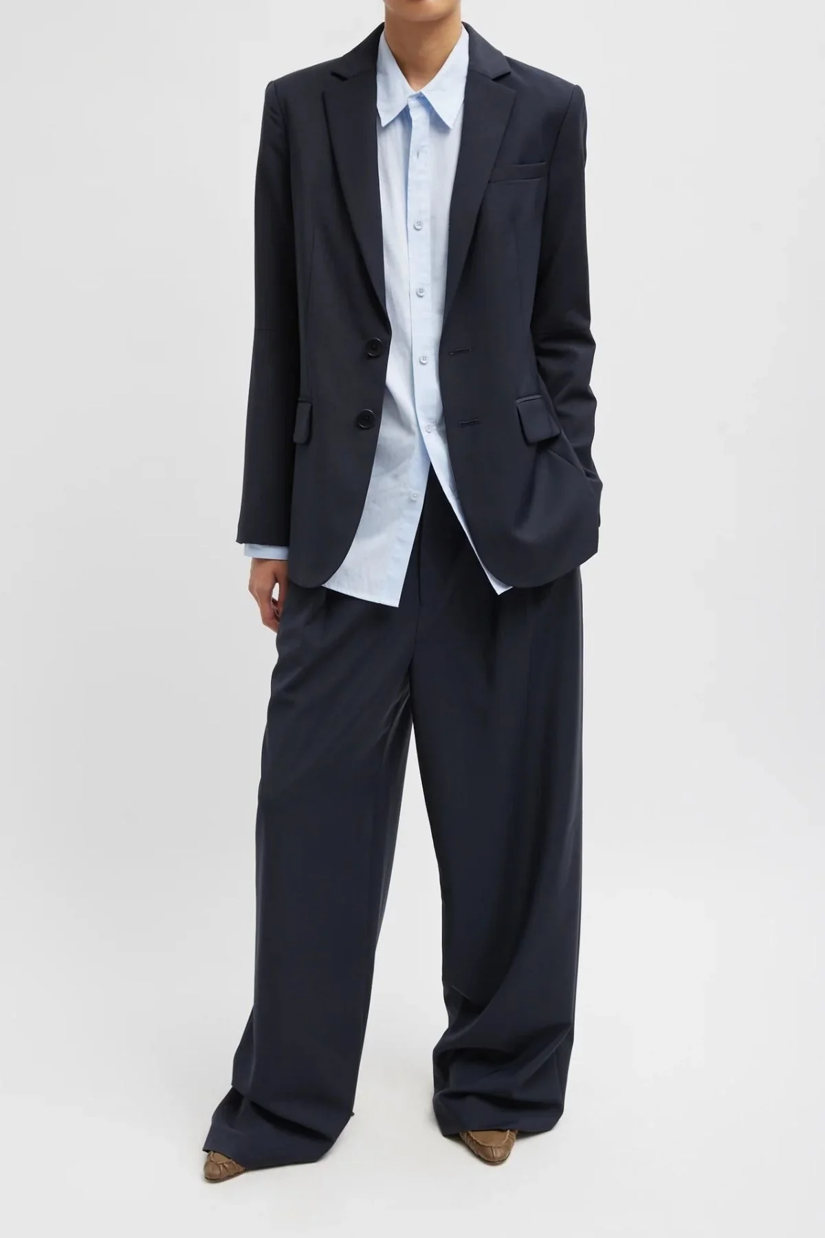 Tibi Tropical Wool Stella Pant - Navy - Image 8