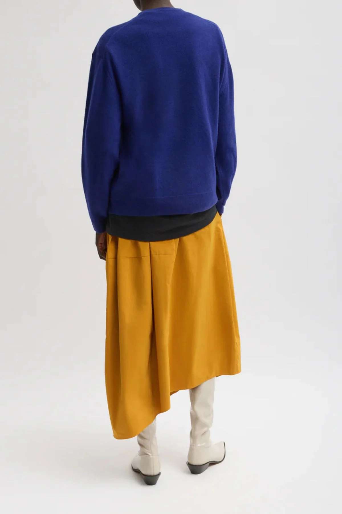 Tibi Washable Cashmere Easy V-Neck - Ink Blue - Image 3