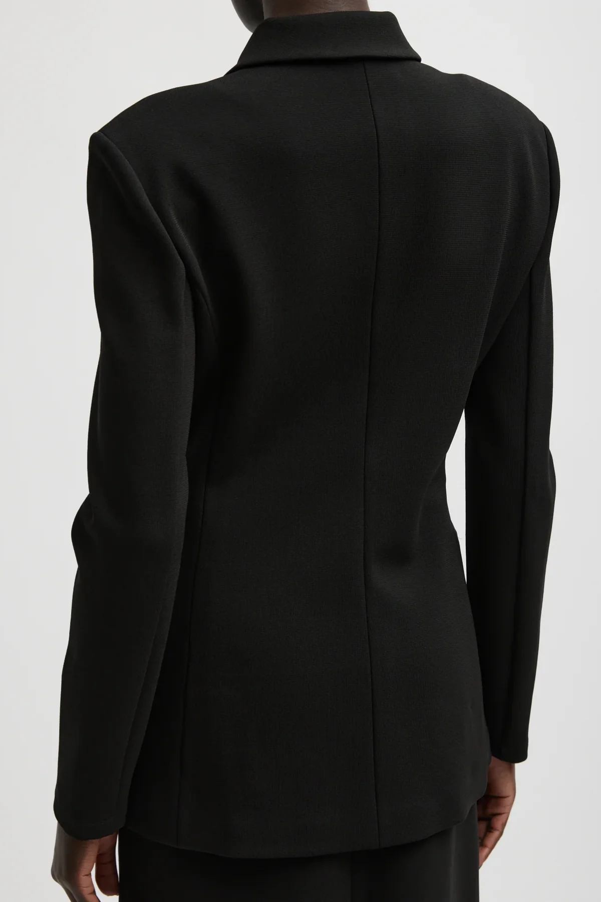 Tibi Wren Crepe Knit Fitted Blazer - Black - Image 2