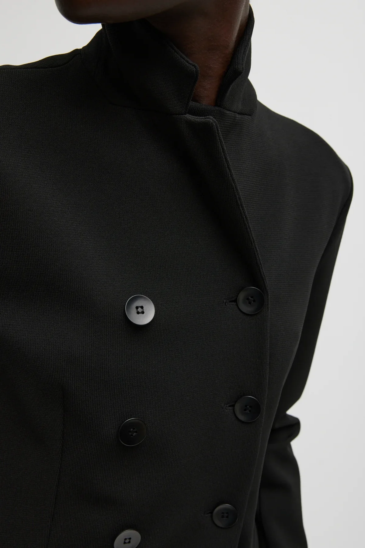 Tibi Wren Crepe Knit Fitted Blazer - Black - Image 6