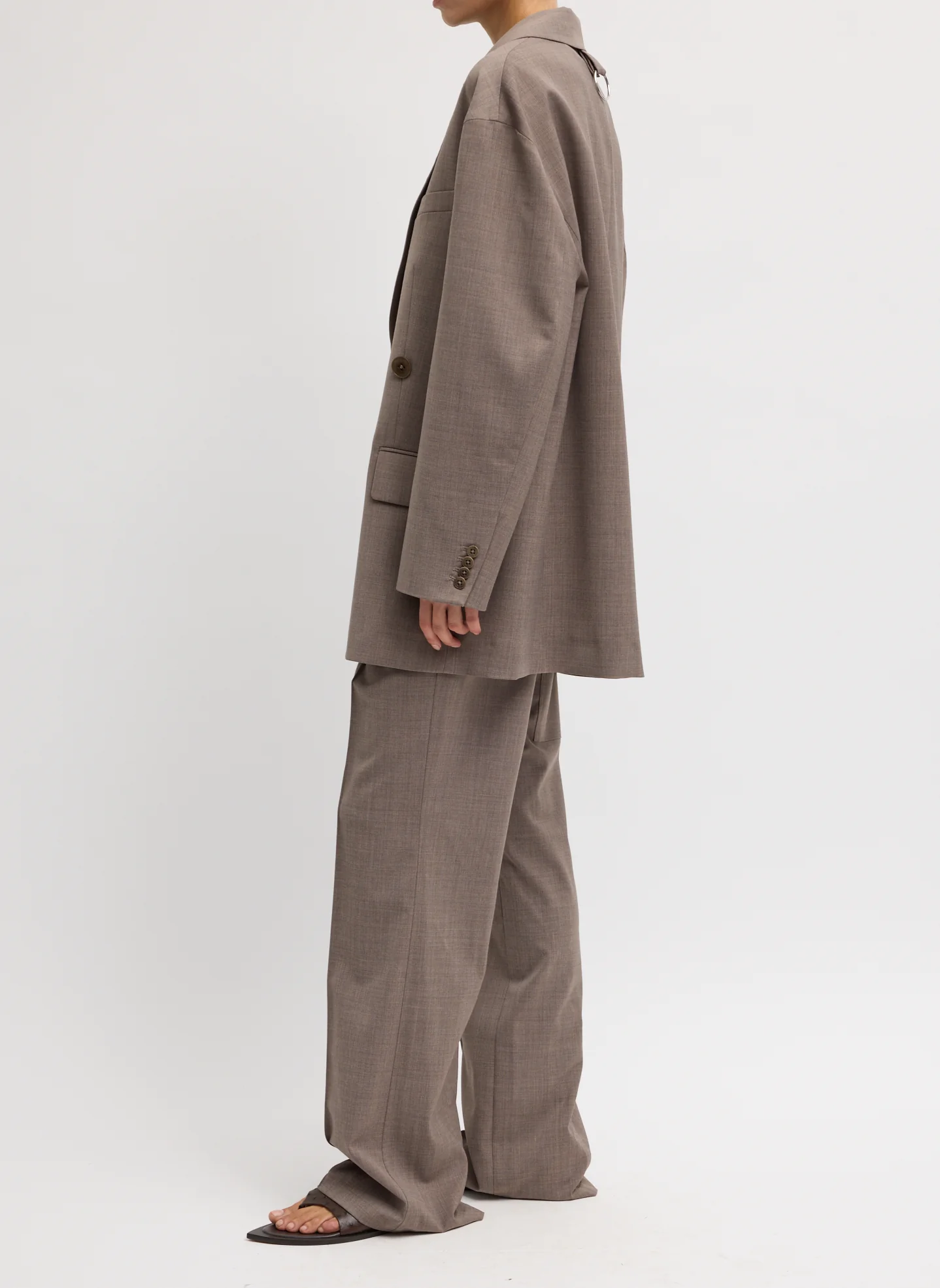 Tibi Tropical Wool Liam Blazer - Cedar Melange - Image 2