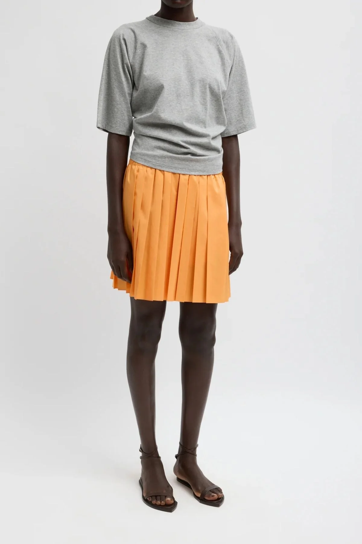 Tibi T-Shirting Shirred Top - Heather Grey - Image 6