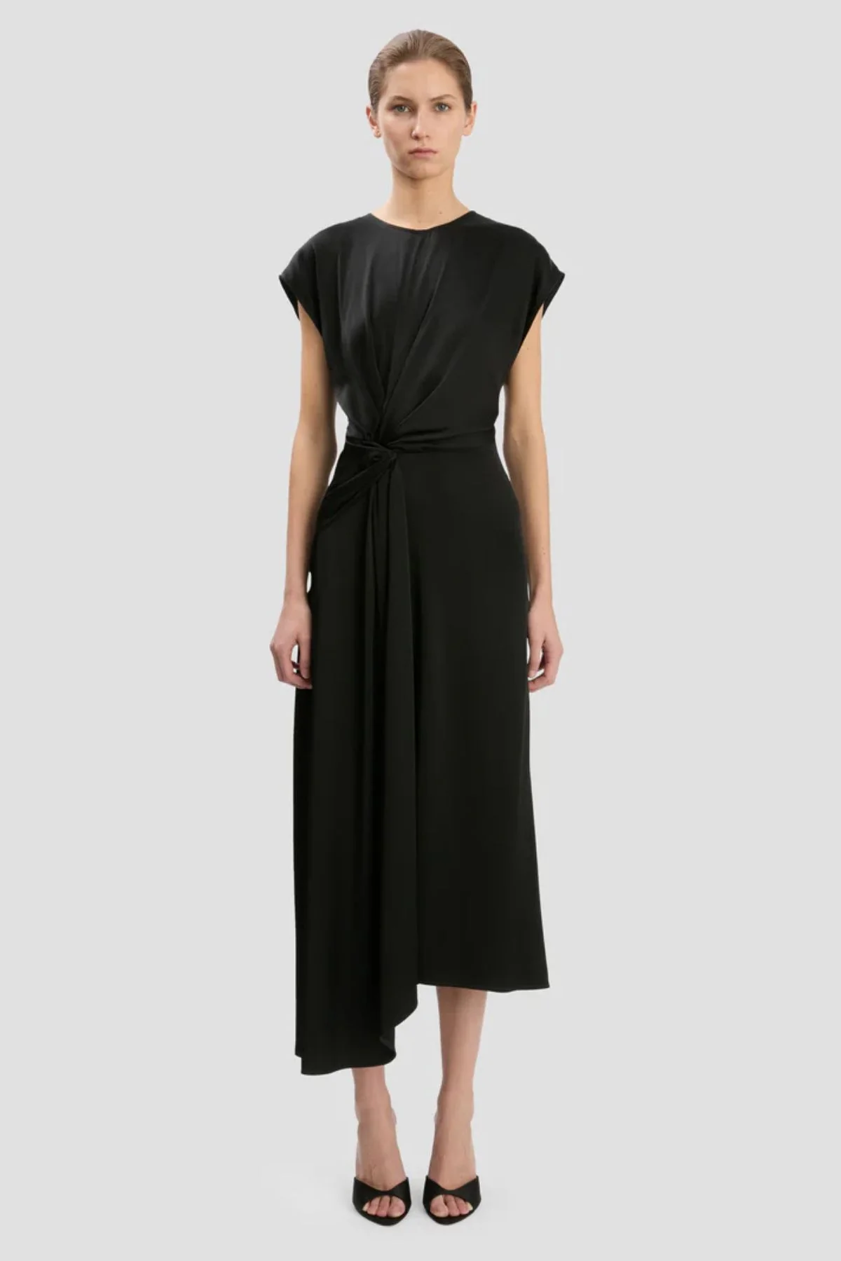 Victoria Beckham Aria Midi Dress - Black - Image 2