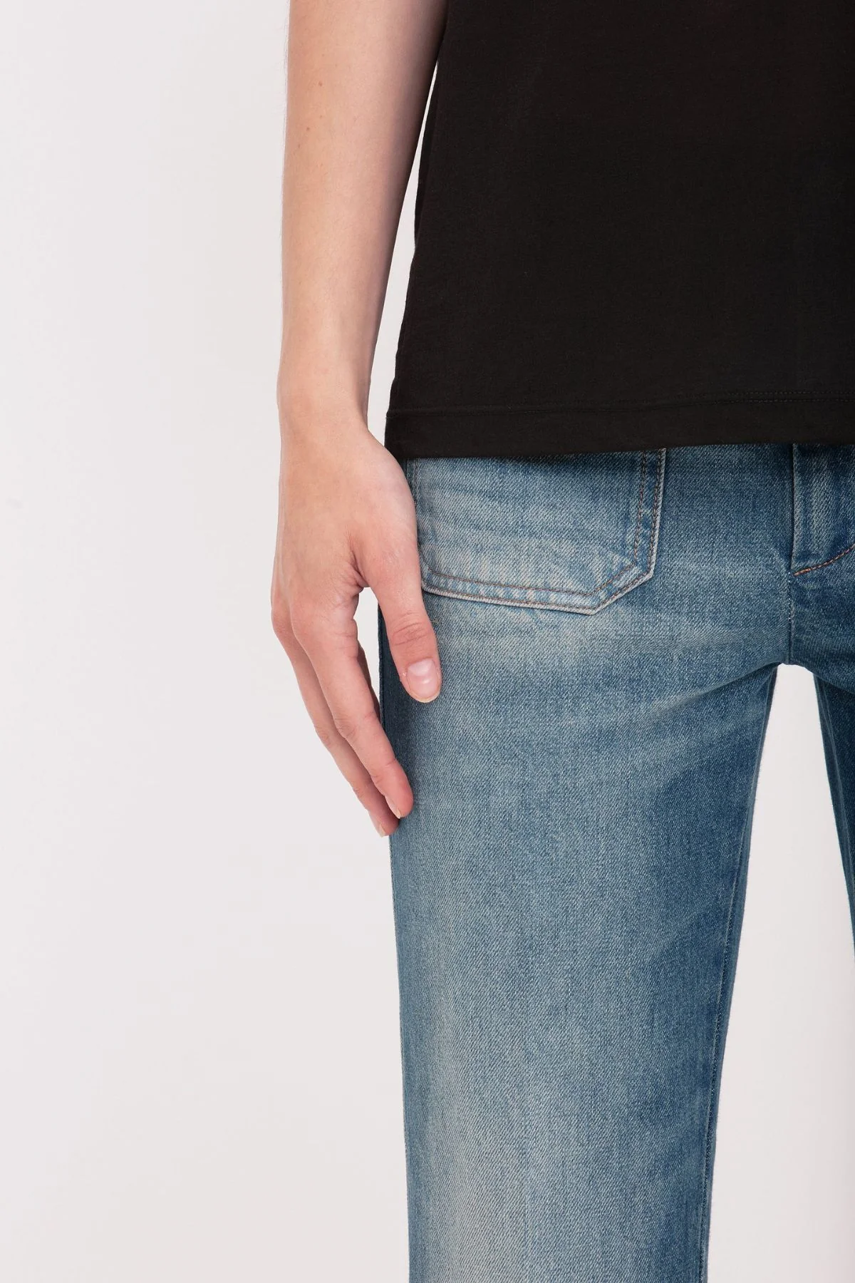 Victoria Beckham Classic Cotton Crepe T-Shirt  - Black - Image 5