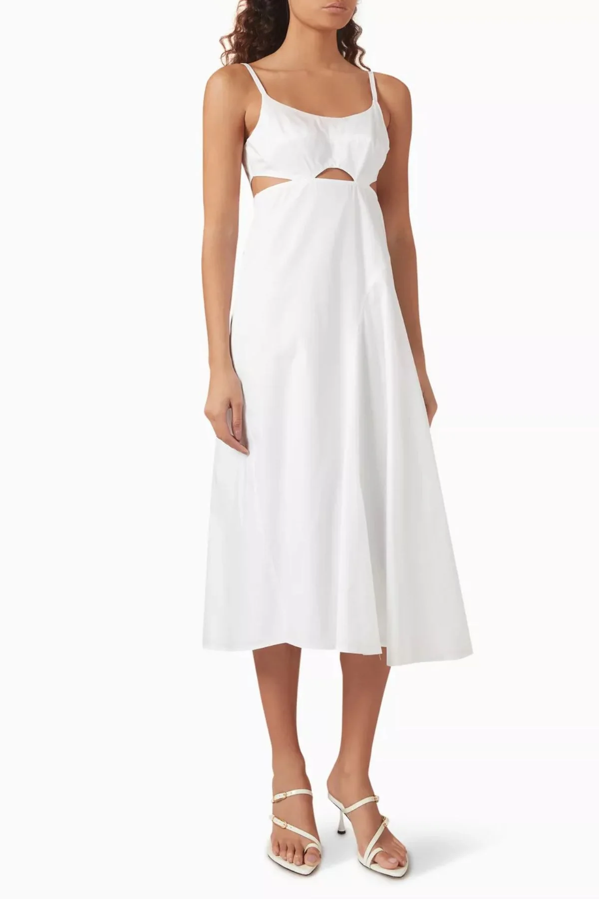 Victoria Beckham Cotton Cami Midi Dress - White - Image 3