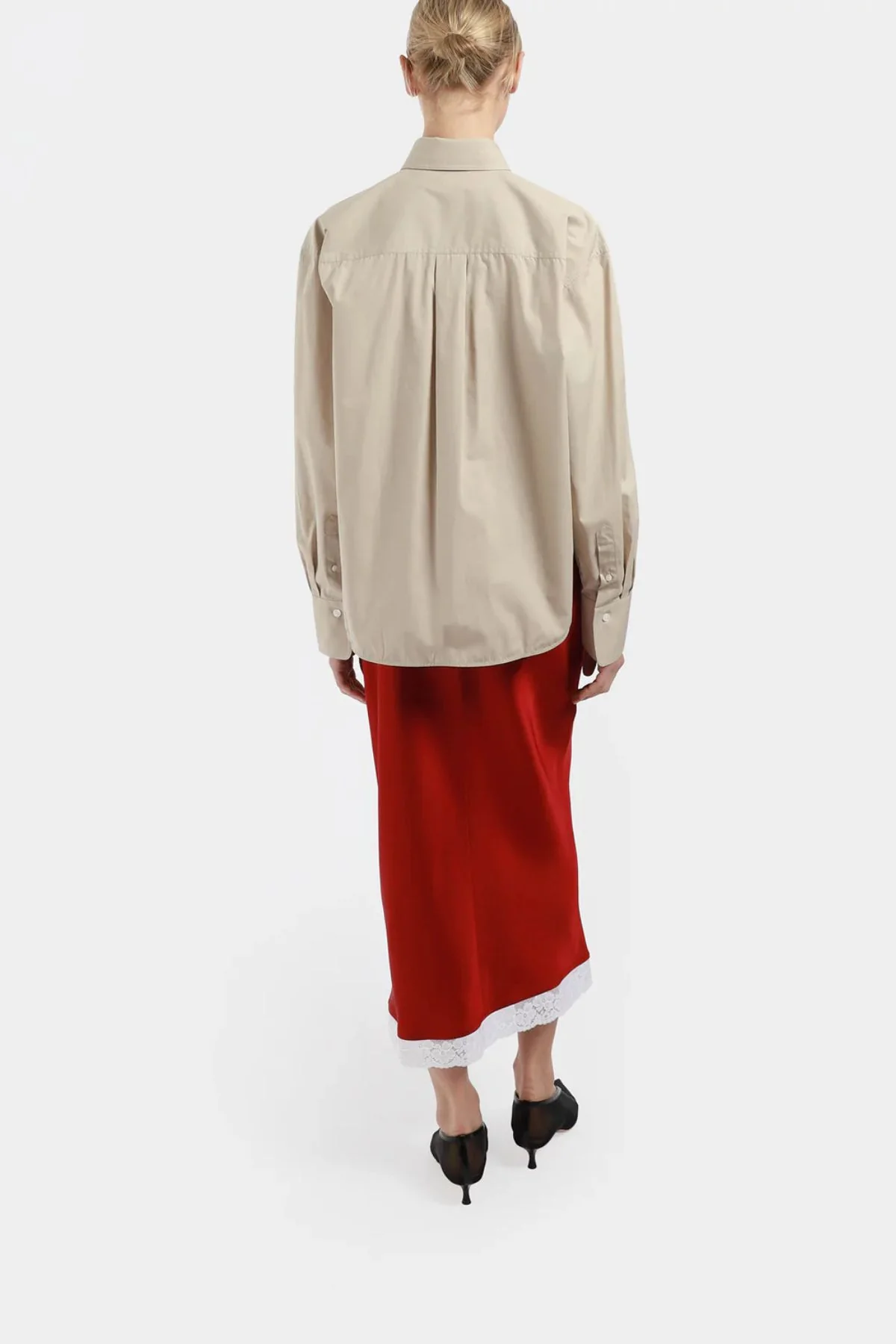 Victoria Beckham Cropped Shirt - Pumice - Image 4