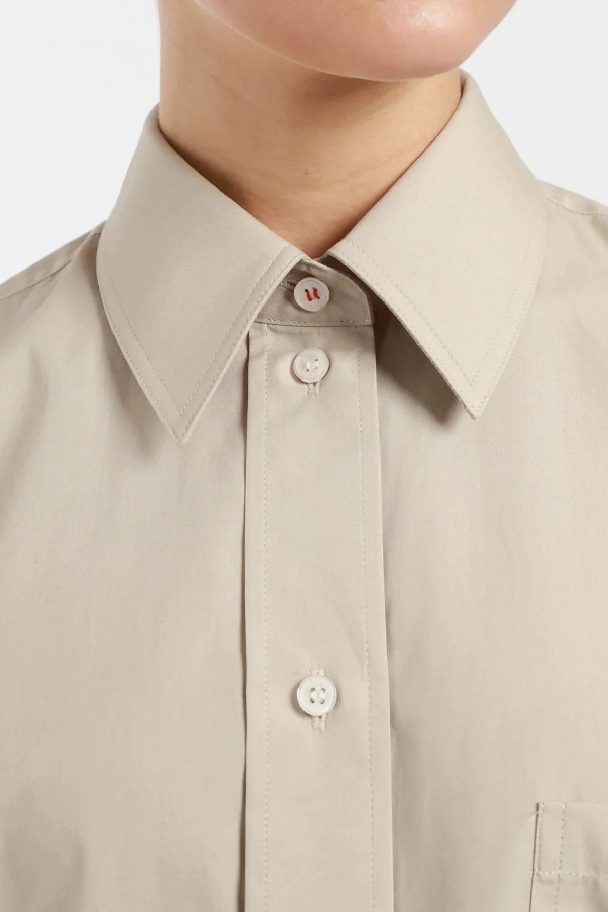 Victoria Beckham Cropped Shirt - Pumice - Image 5