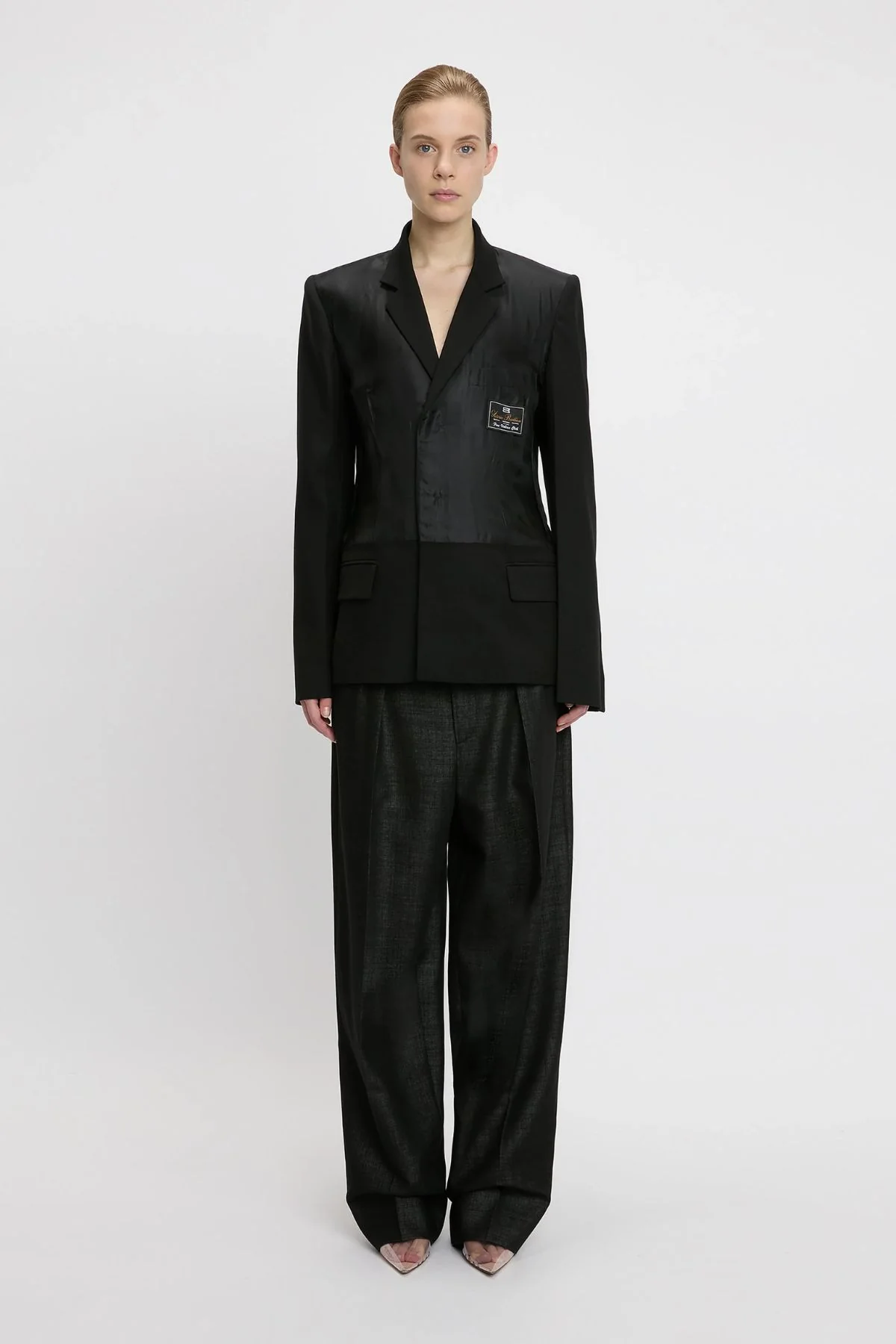Victoria Beckham Fluid Detail Blazer - Black - Image 2
