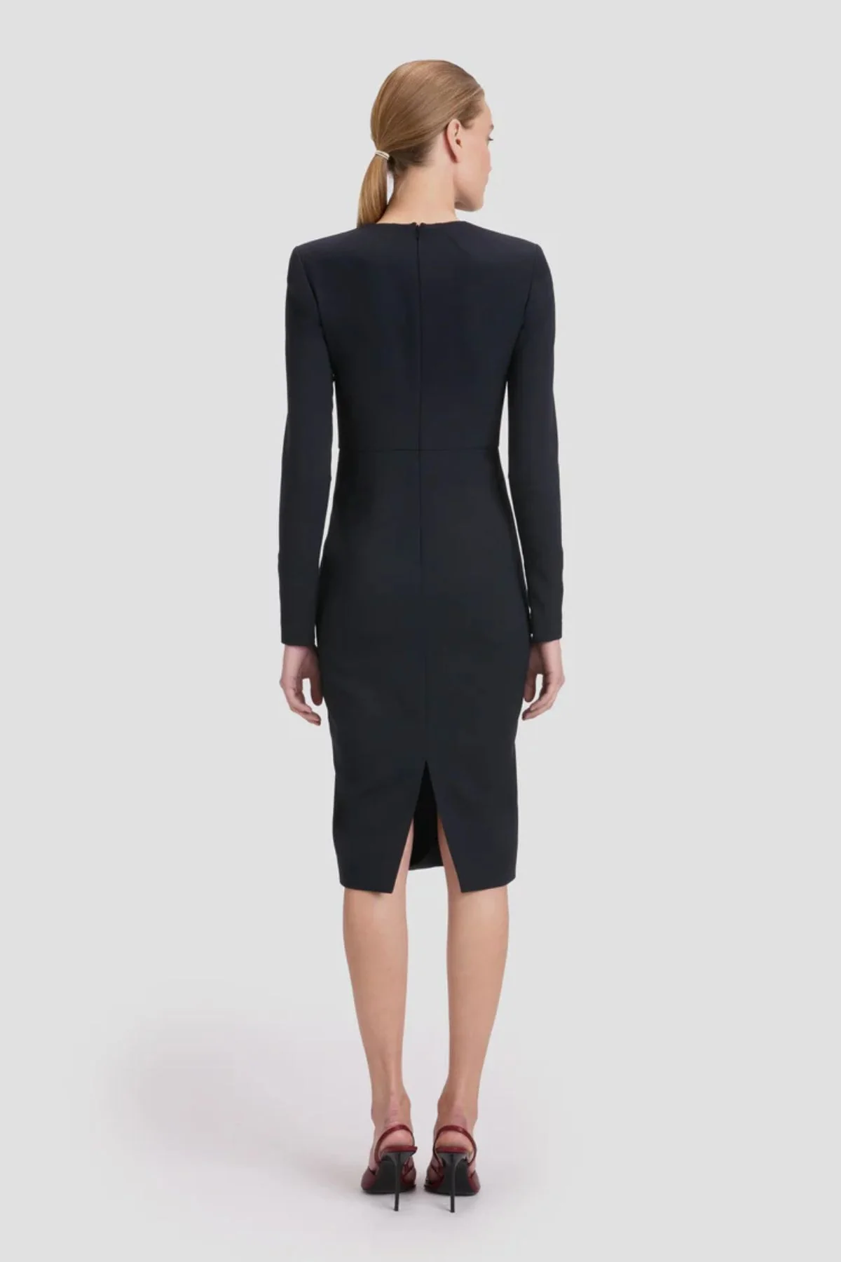Victoria Beckham Fitted Dress - Navy - Image 3