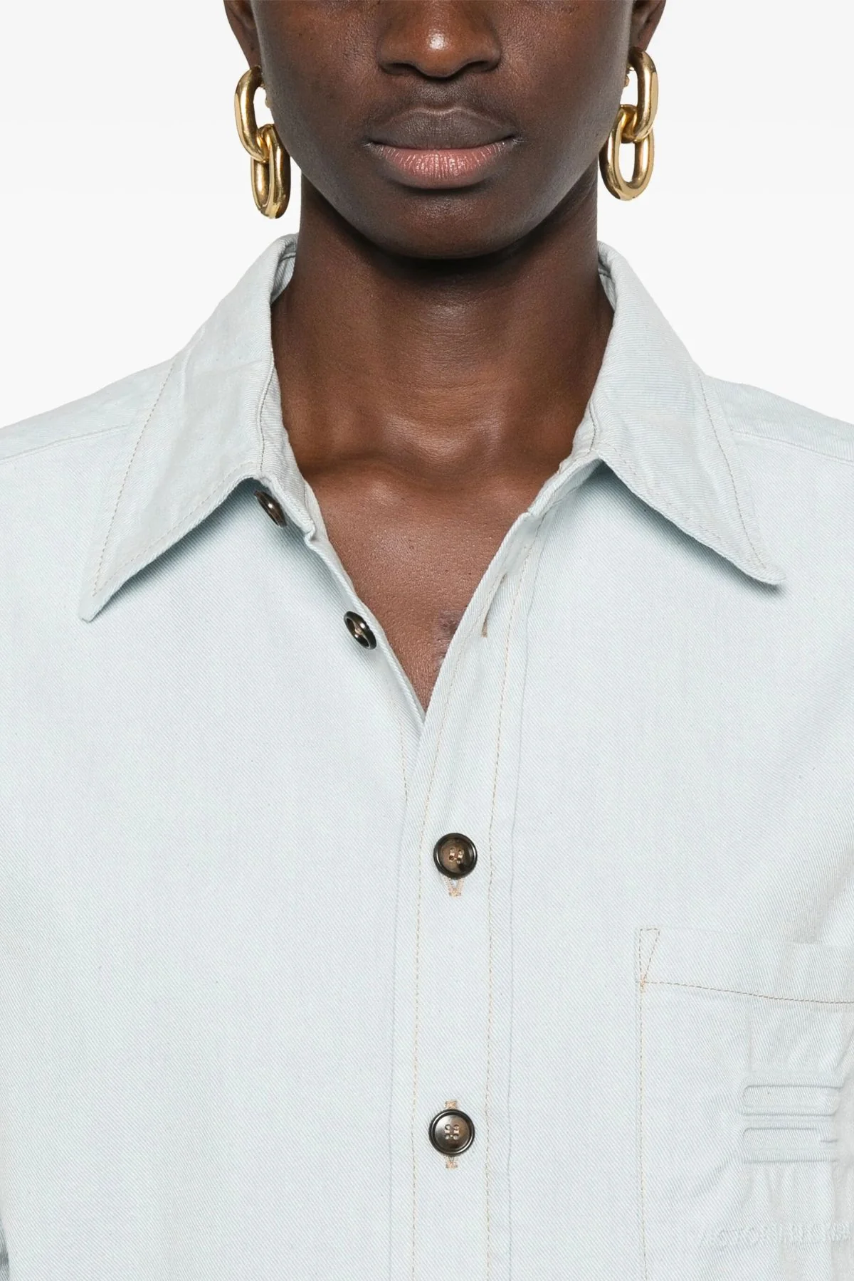 Victoria Beckham Mens Shirt - Light Azul - Image 5