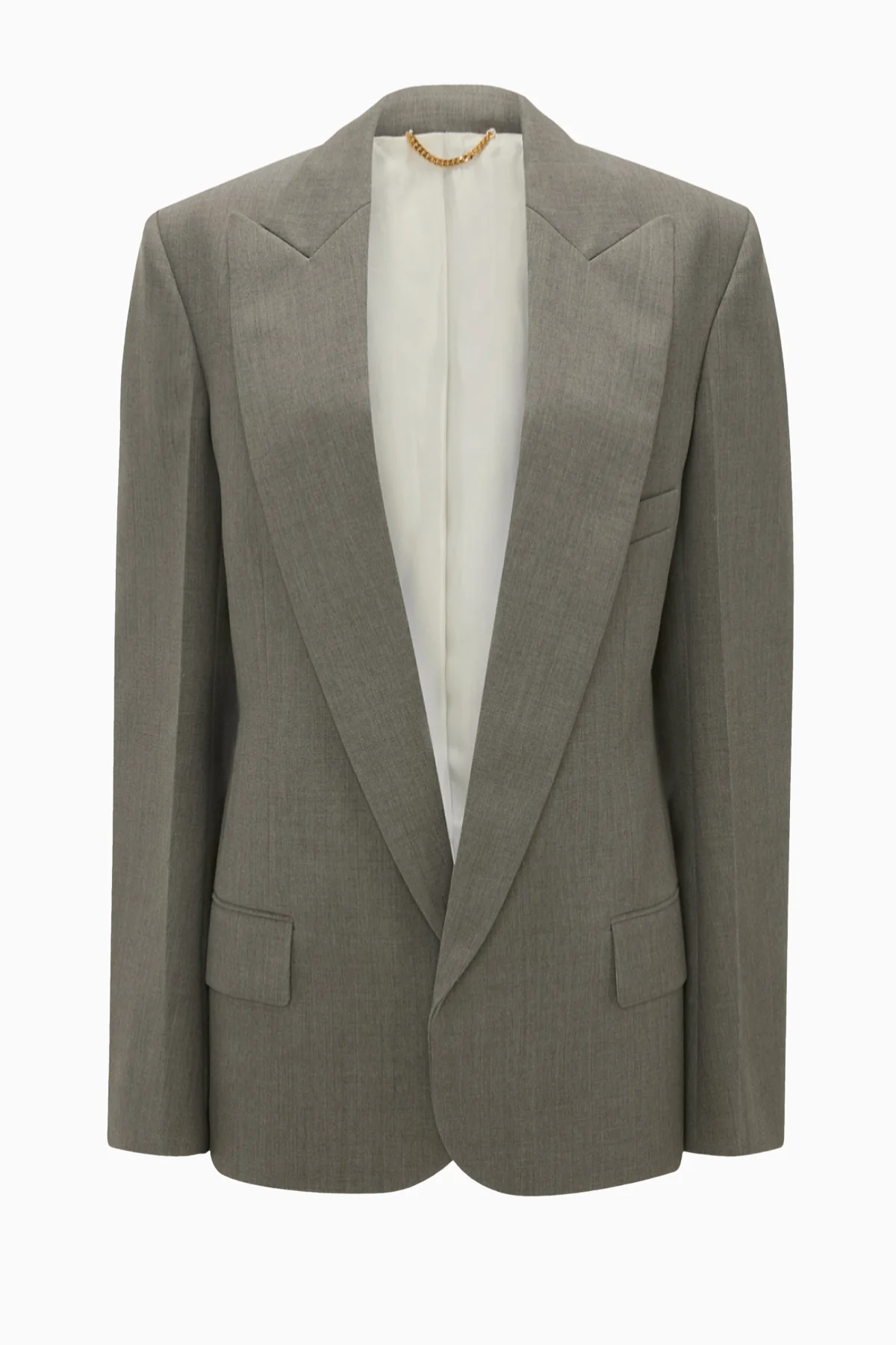 Victoria Beckham Sculptural Sleeve Blazer - Light Grey Melange
