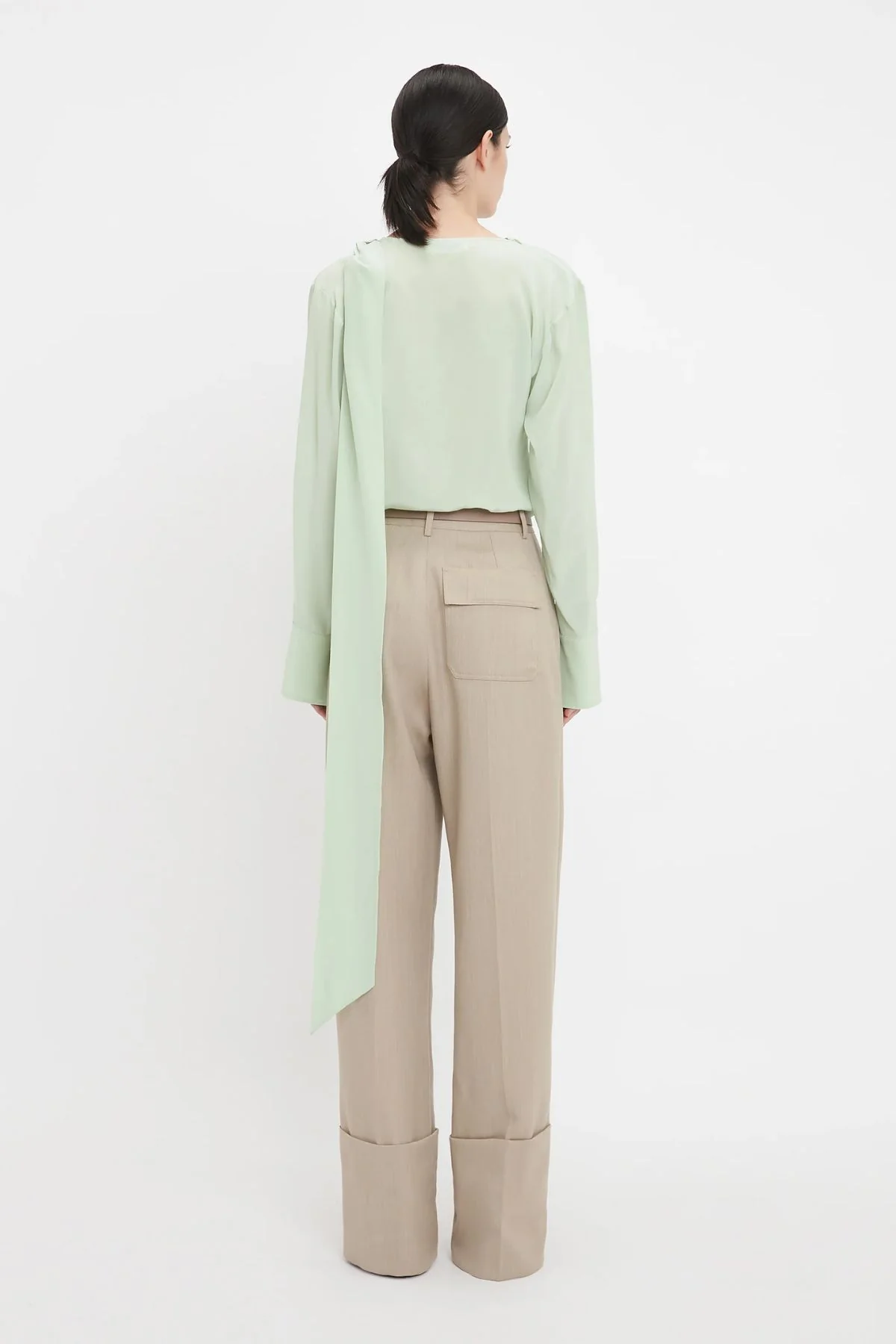 Victoria Beckham Twist Detail Scarf Top - Jade - Image 4