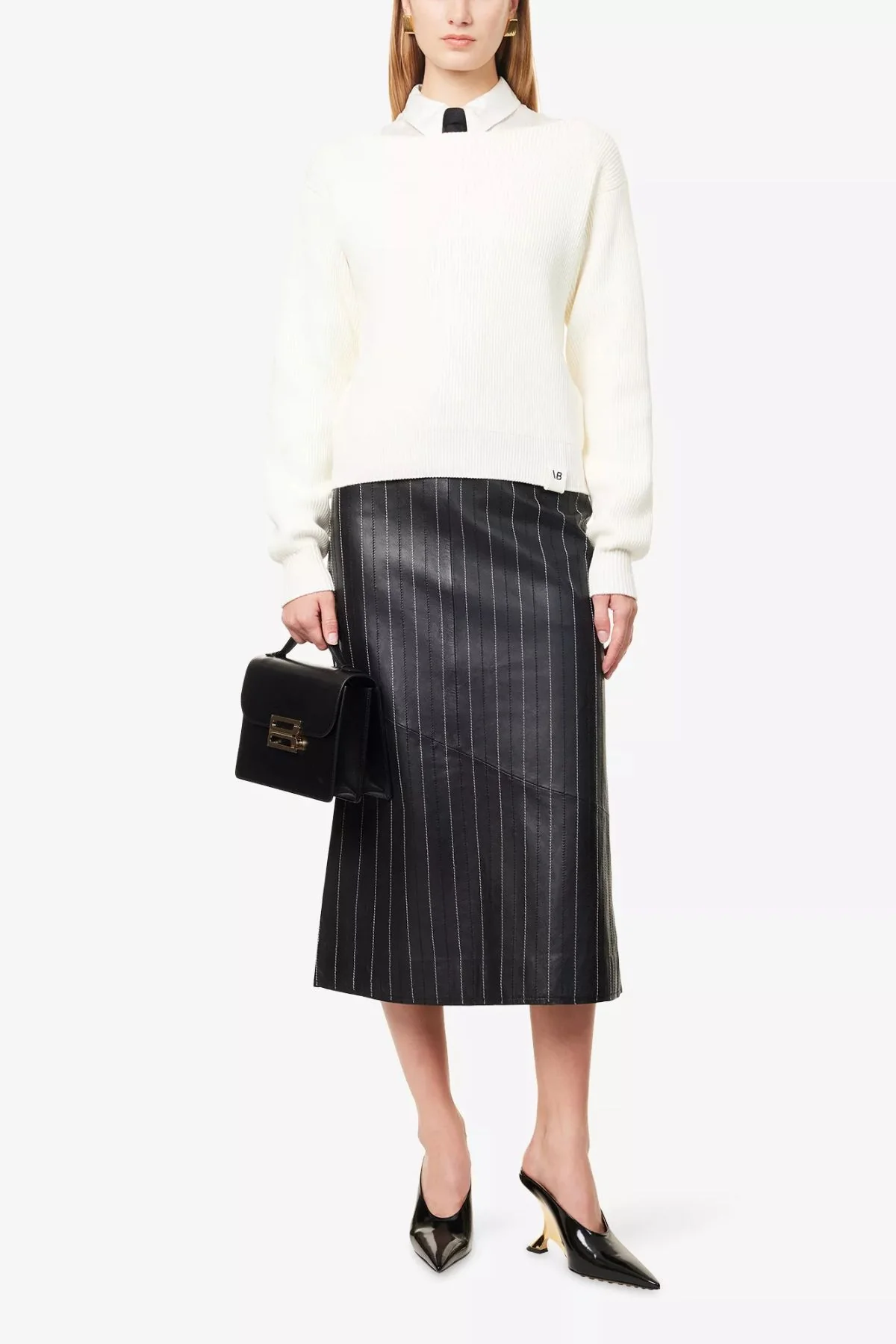 Victoria Beckham Wide Neck Jumper - Ivory - Image 4