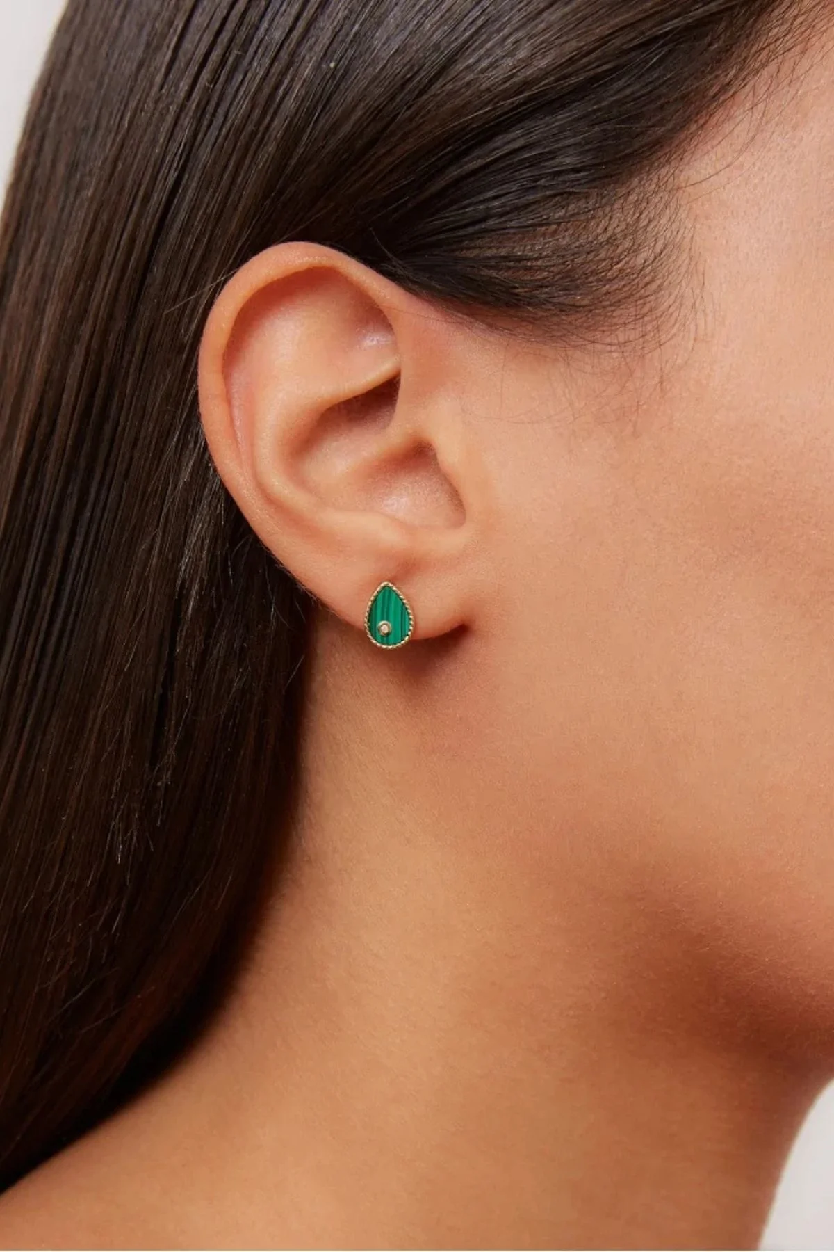 Yvonne Léon Baby Poire Earrings - Malachite - Image 2