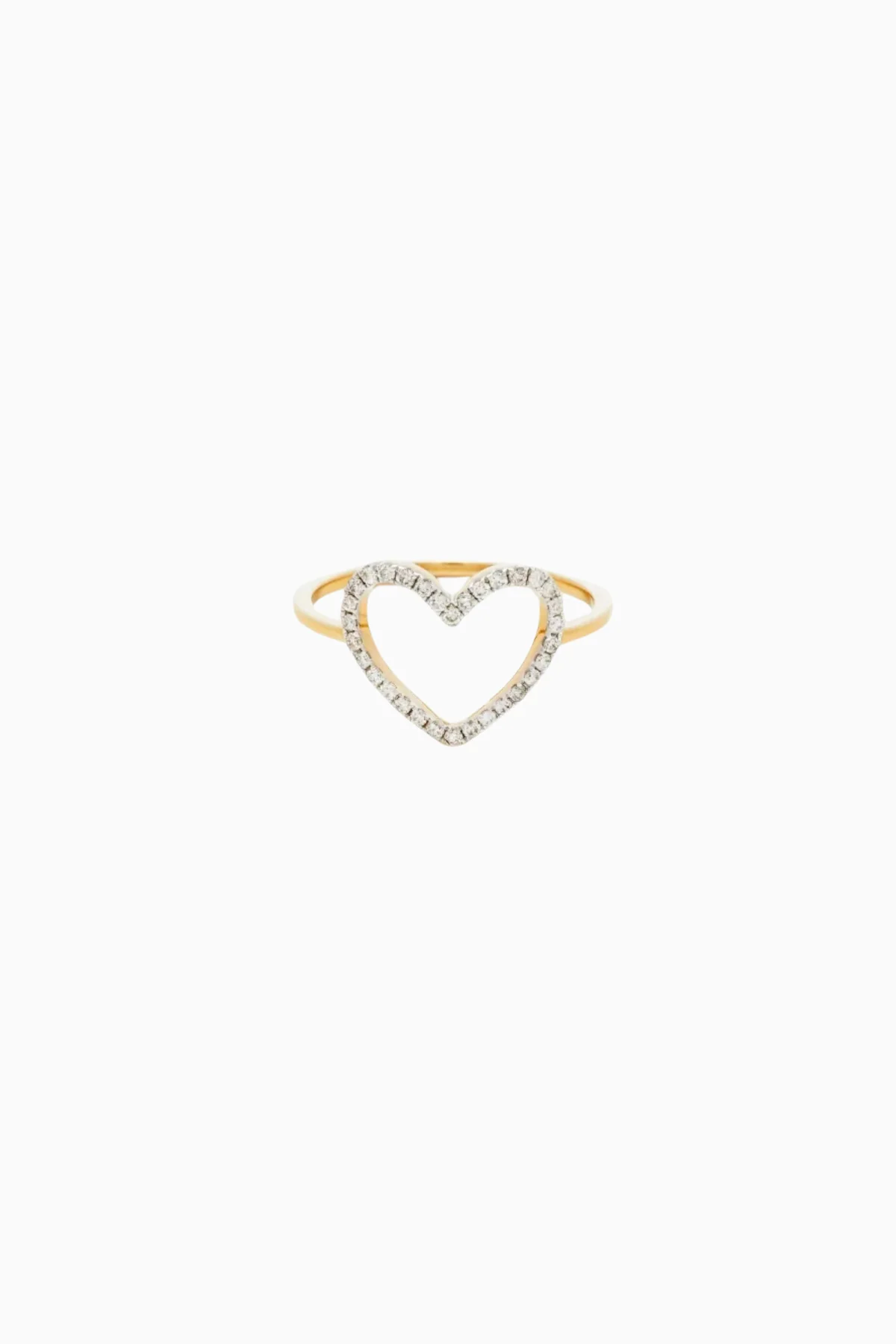 Yvonne Léon Bague Petit Heart Ring Pave Diamonds