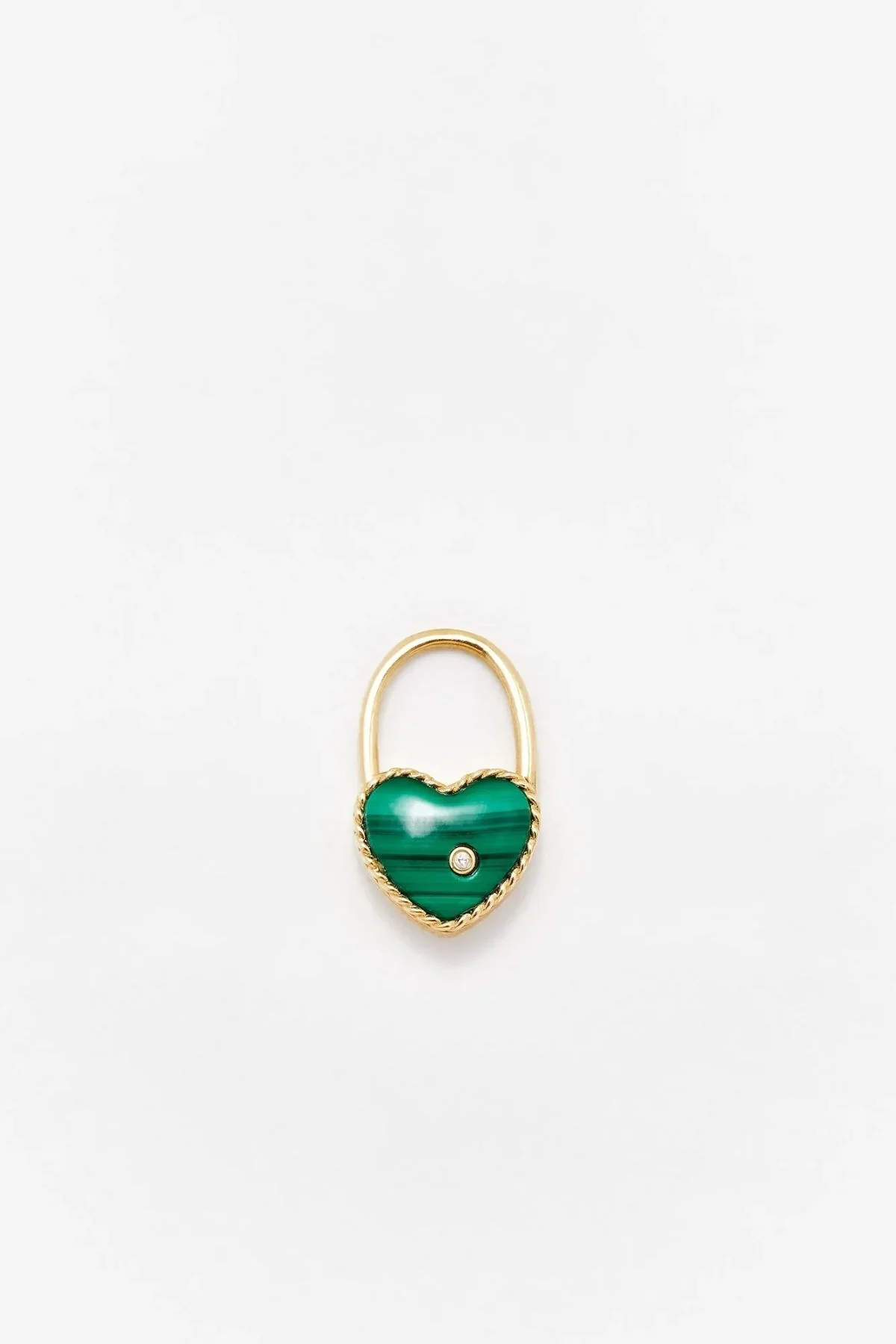 Yvonne Léon Cadenas Heart Malachite Necklace - Yellow Gold - Image 3