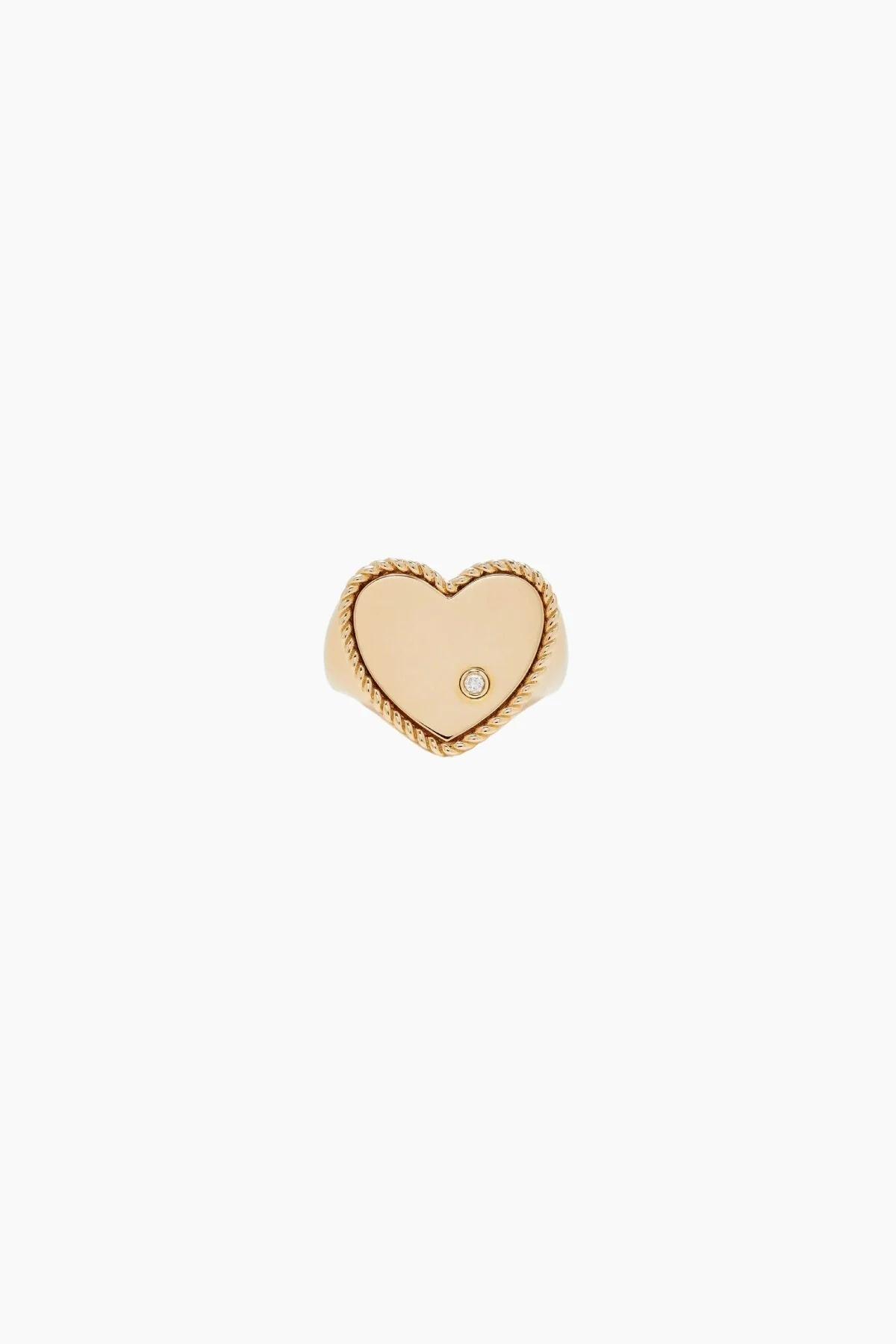 Yvonne Léon Large Chevalière Heart Ring - Yellow Gold