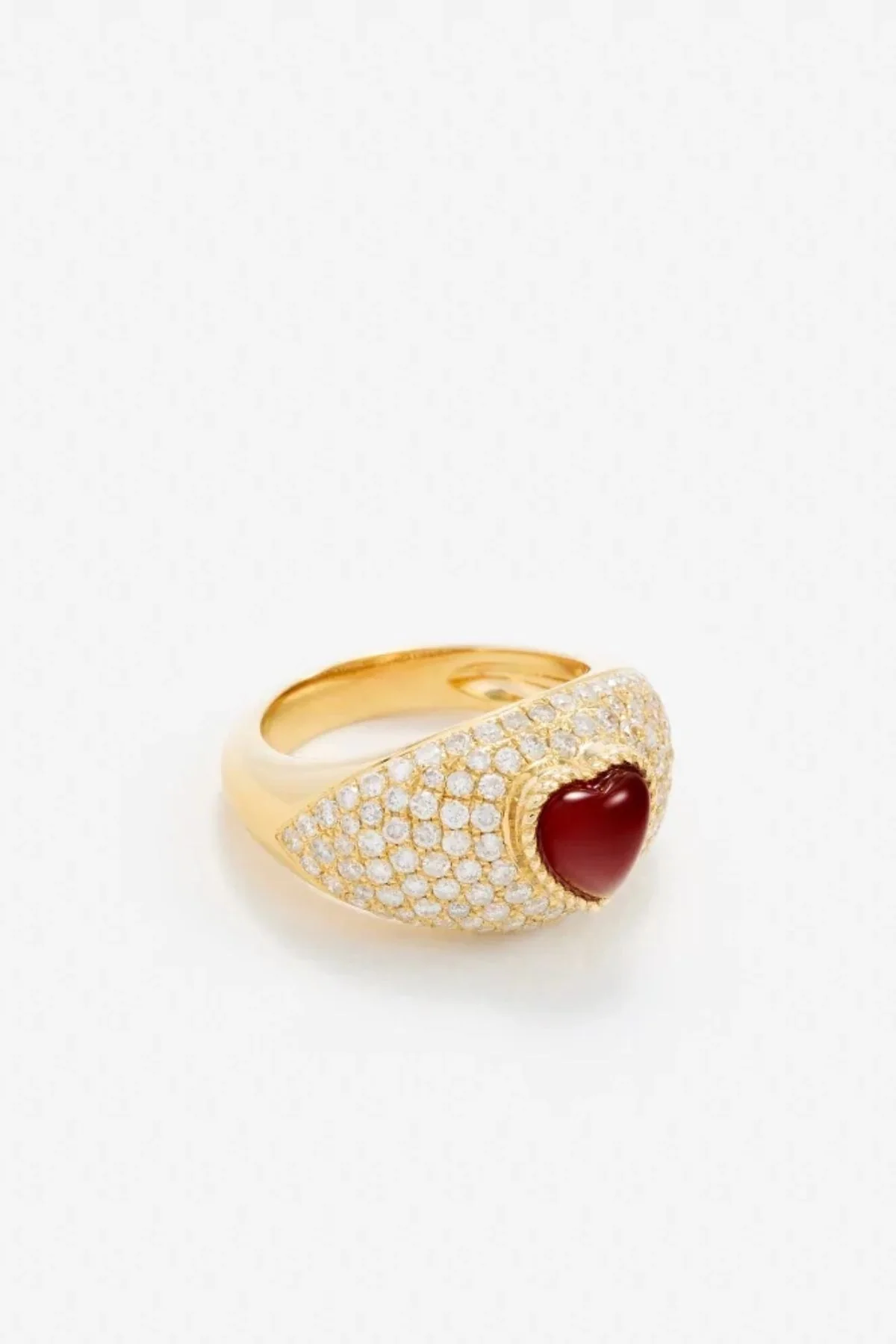 Yvonne Léon Mini Bague Dôme Heart Ring - Yellow Gold - Image 3