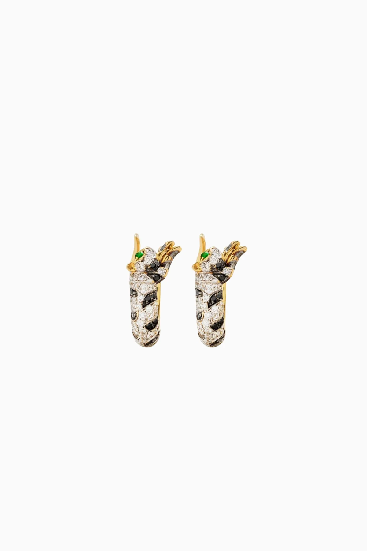 Yvonne Léon Mini Créoles Felin Diamants Earrings - Yellow Gold