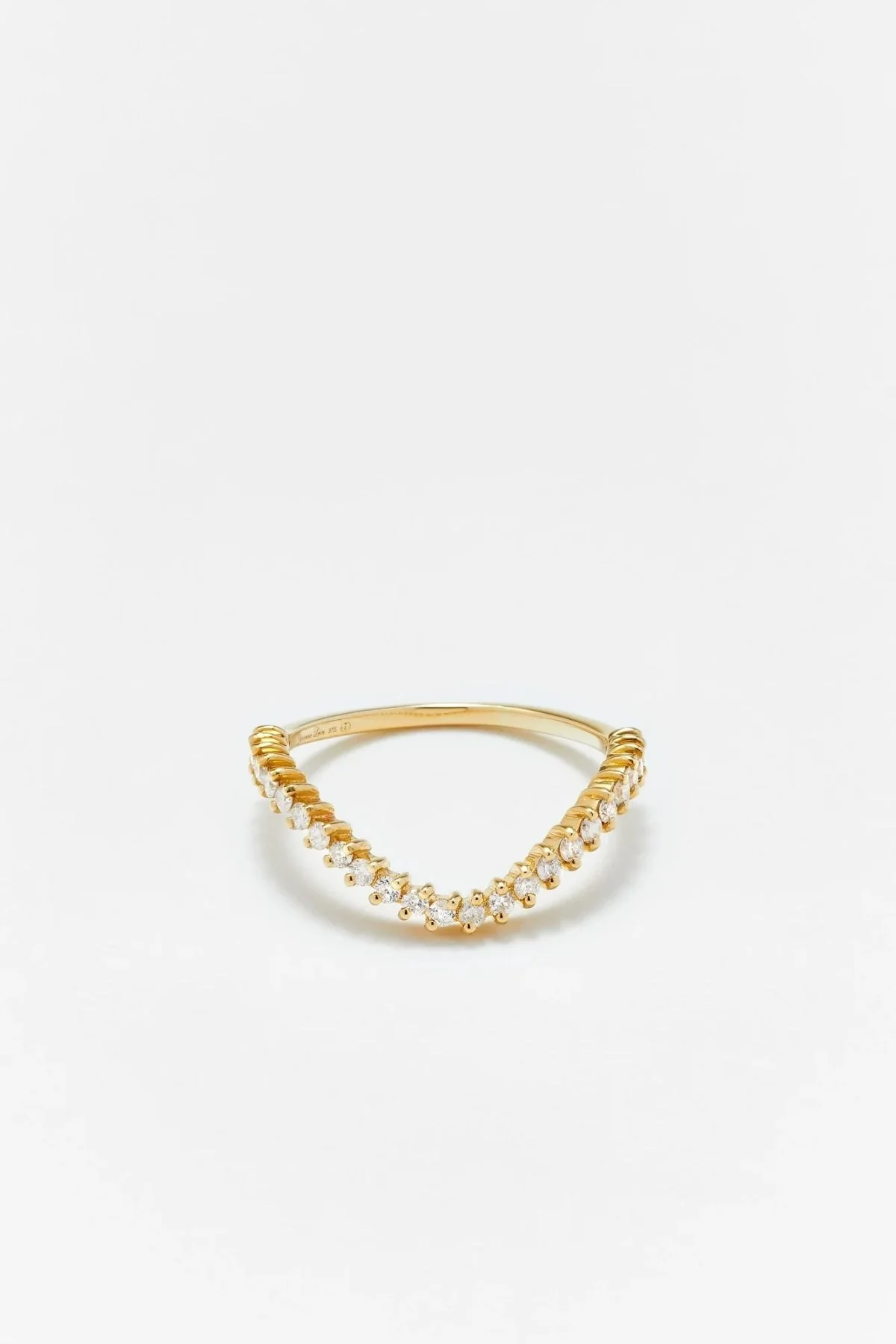 Yvonne Léon Mini Set Chevalière Oval Diamond & Wave Ring - Yellow Gold - Image 4