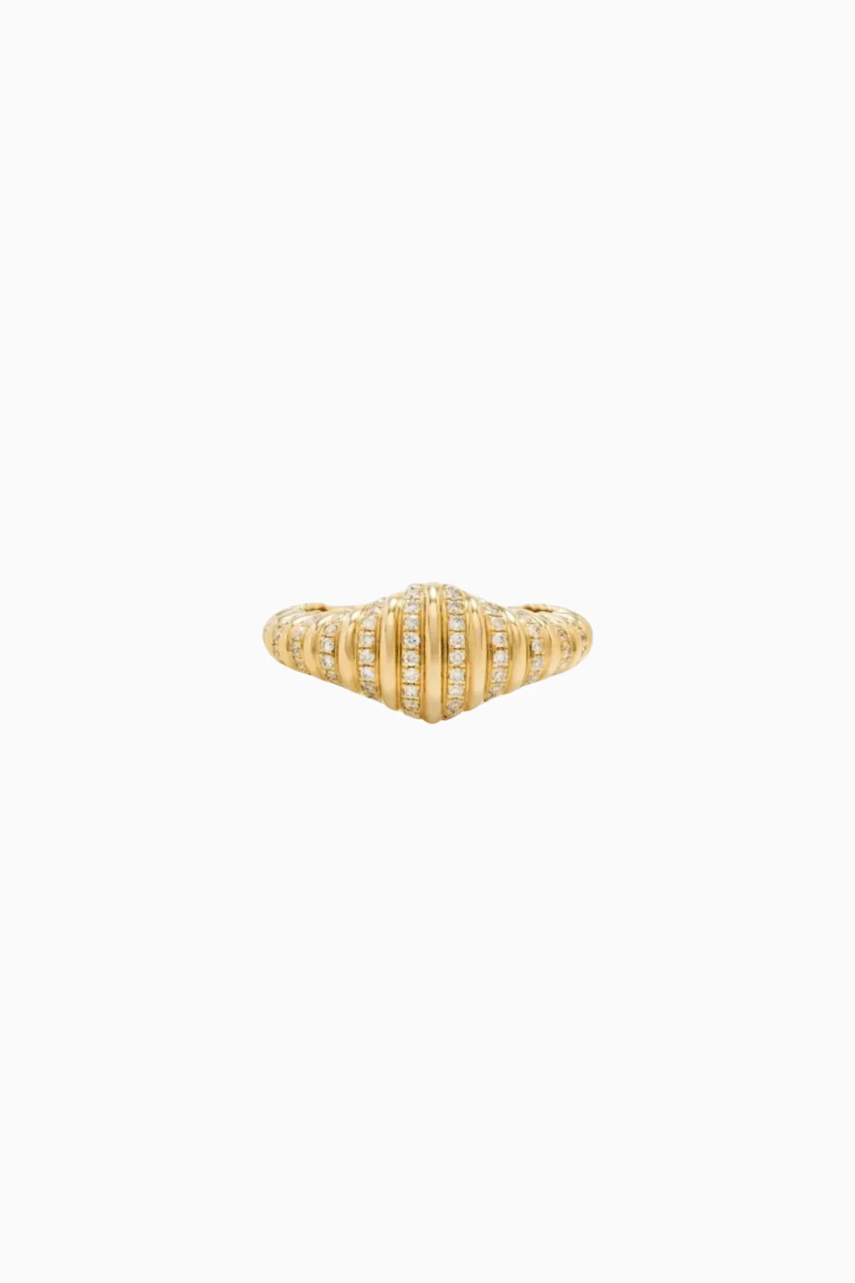 Yvonne Léon Nano Chevaliere Ovale Ring Daimants - Yellow Gold