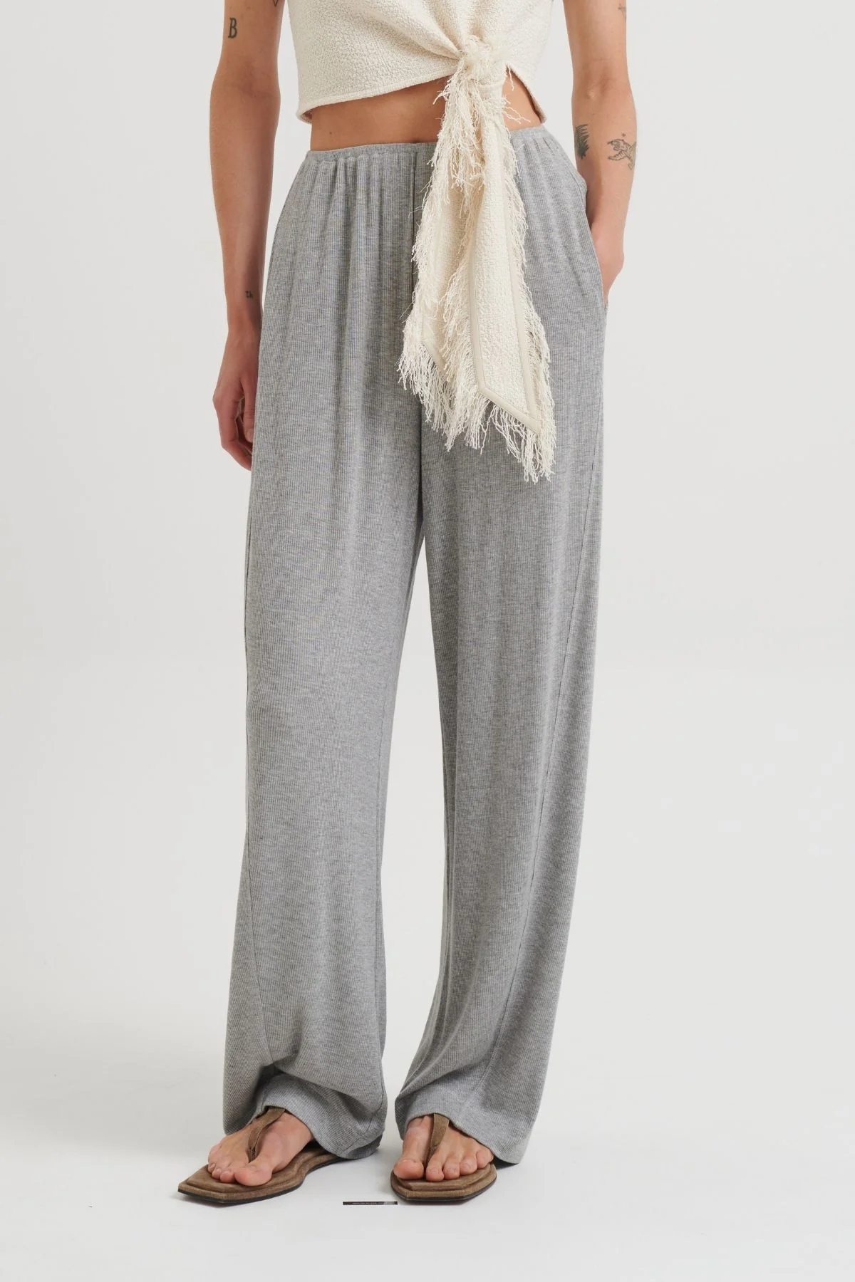 Nanushka Zoela Jersey Pants - Grey Melange - Image 3